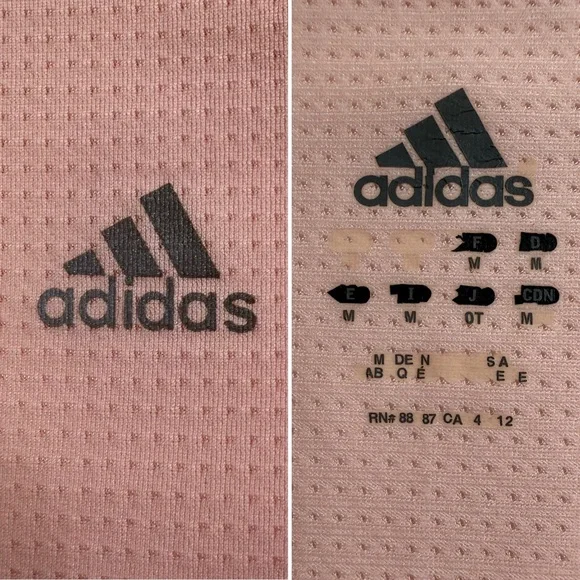 Adidas Pink V-Neck Performance Active Top Moisture-Wicking Gym Tee Medium - Picture 6 of 9